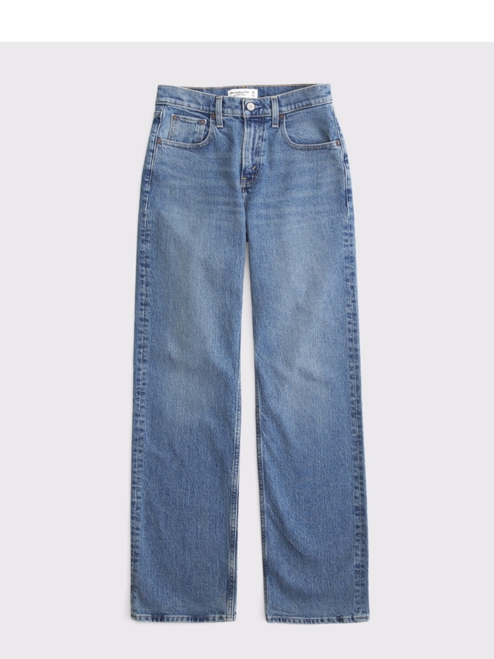 Abercrombie & Fitch Women's Straight Leg Jeans - Light Blue Denim